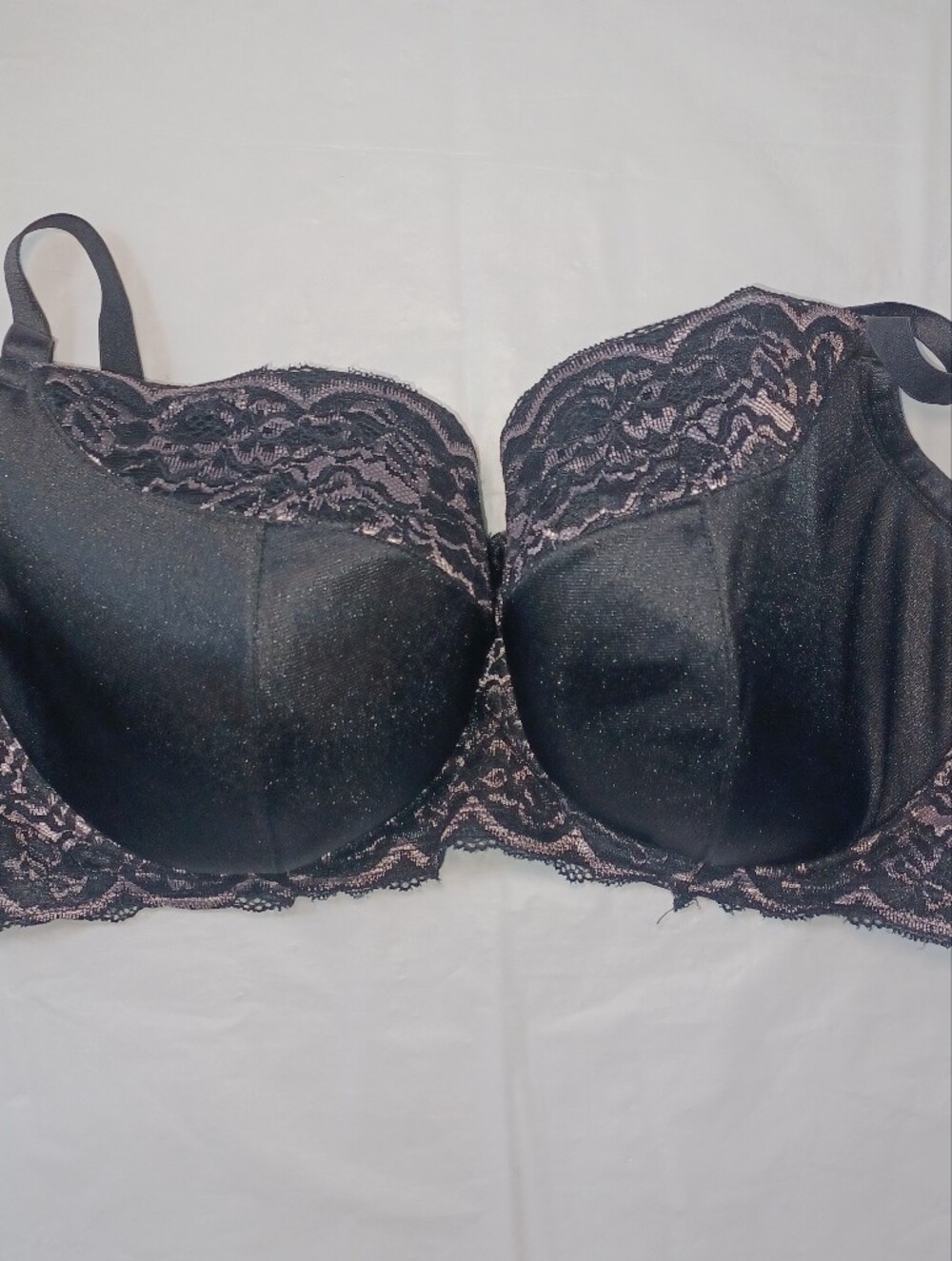 Black Lace Underwire Adjustable Bra Smart&Sexy 44DD Curvy Lace Push Up Bra